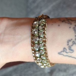 Fun rhinestone gold bracelet